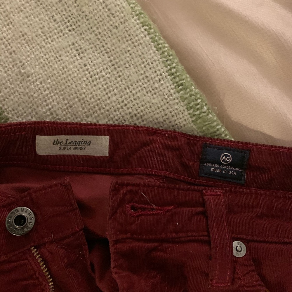 AG burgundy corduroy “the Legging” Super Skinny - Picture 6 of 7